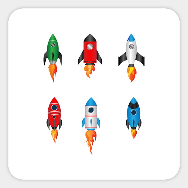 Wallpaper Rocket Sticker by Rizaldiuk